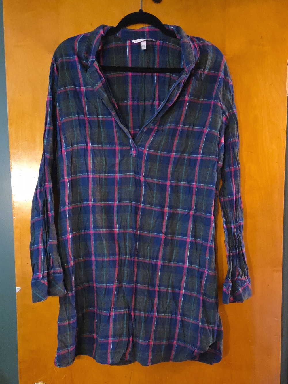 Victoria's Secret Plaid Nightgown - Blue and Pink